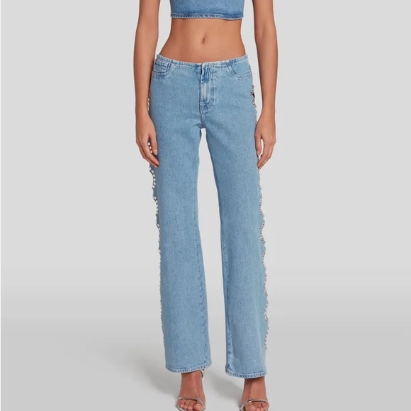 Seven For All Mankind Anna Dello Russo SLOUCHY BOOTCUT CRYSTALS JEANS - Picture 5 of 11